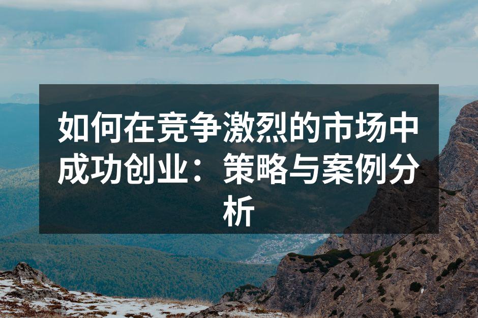如何在竞争激烈的市场中成功创业：策略与案例分析